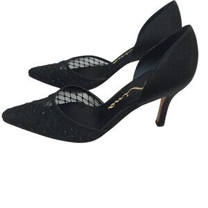 Women's Black Luster Women's Kitten Dainty Feminine Heels Sz 7.5 M